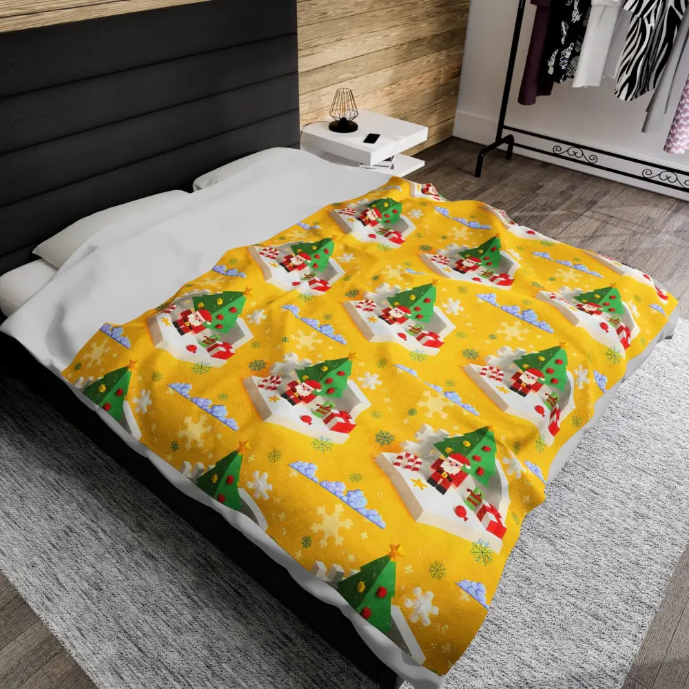 yellow-christmas-pixel-blanket-blankets-354