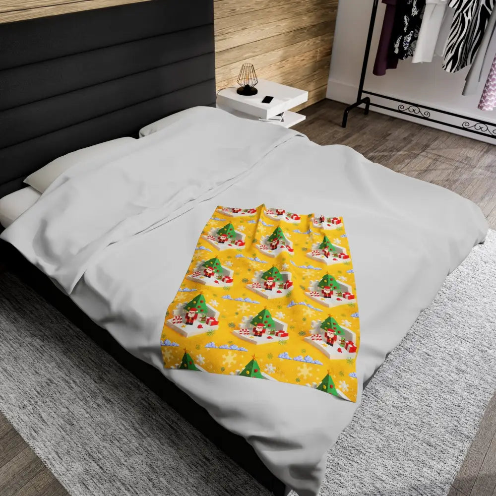 yellow-christmas-pixel-blanket-blankets-364