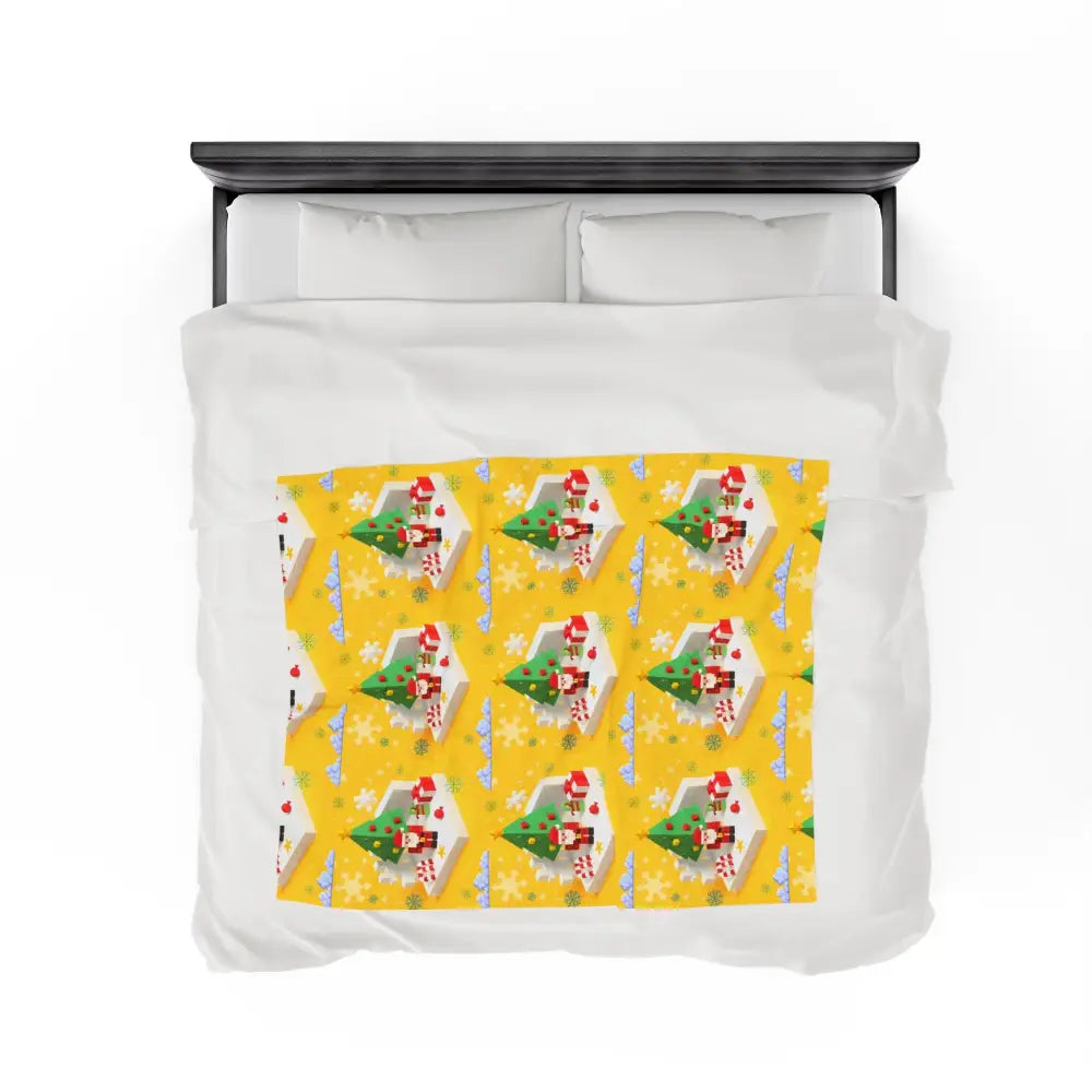 yellow-christmas-pixel-blanket-blankets-436