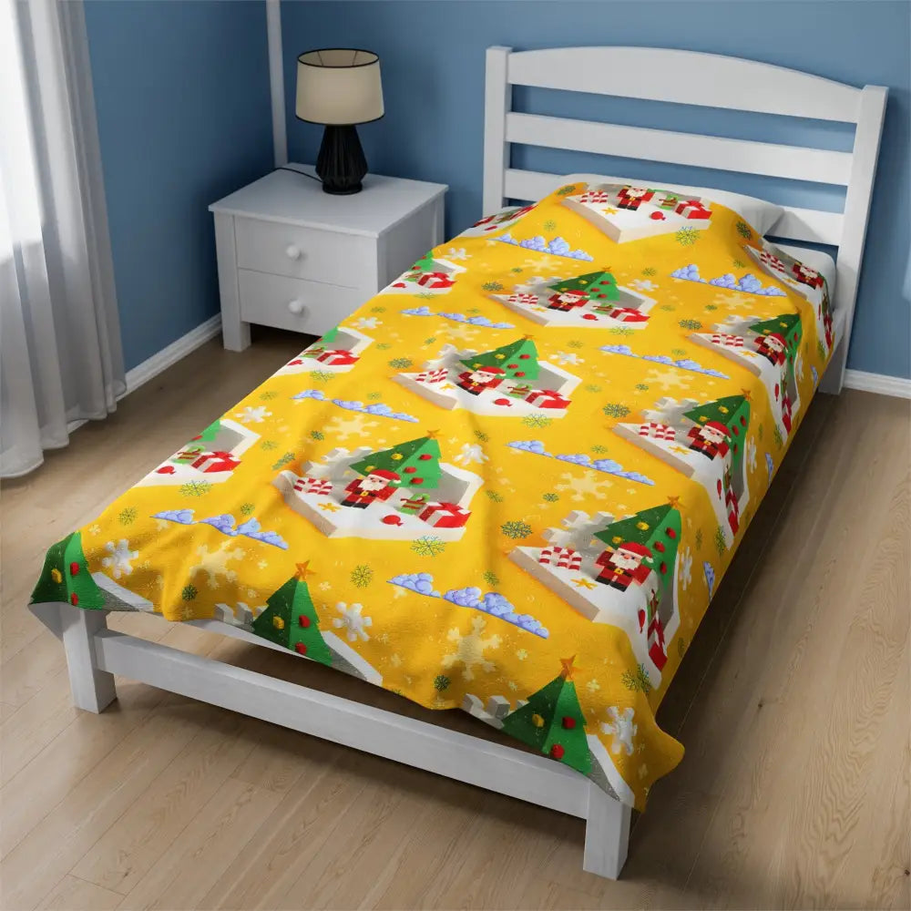 yellow-christmas-pixel-blanket-blankets-483